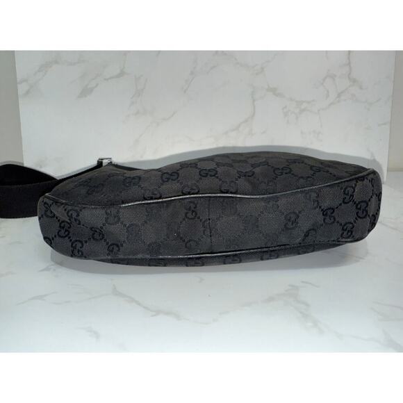 Gucci GG Canvas Half Moon Hobo Bag in Black - Picture 9 of 9